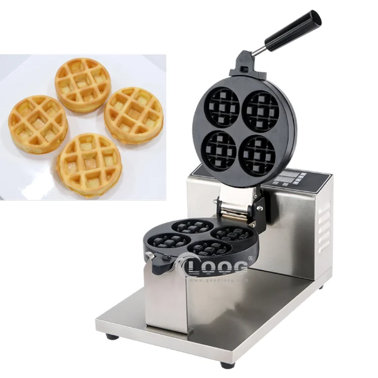 Commercial Kitchen Appliance 110V and 220V Mini Belgian Waffle Maker with Removable Plates
