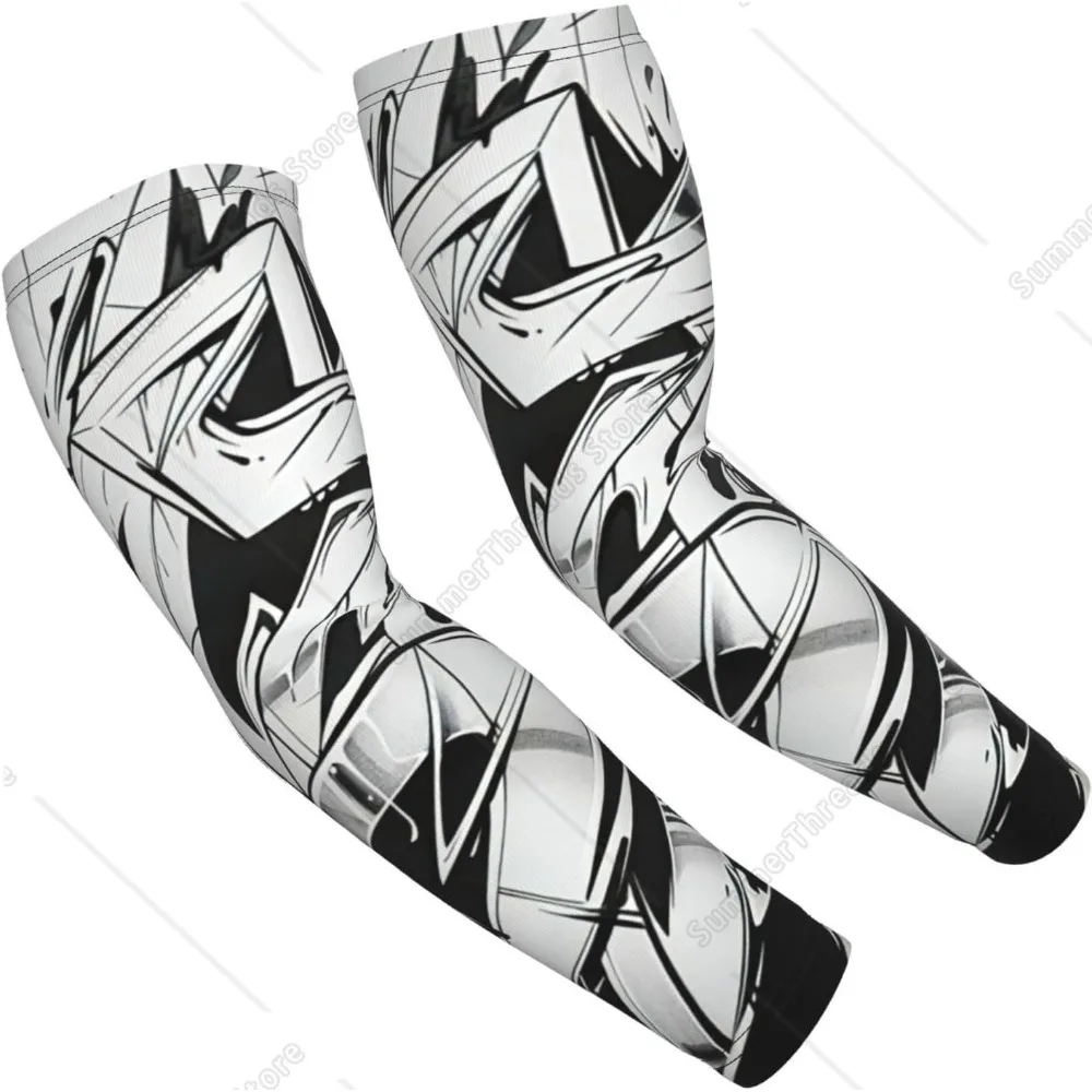 

Graffiti Drawing Print Arm Sleeves Tattoo Cover Up Sports Sleeve Protection Arm Women Men Arm Covers Set