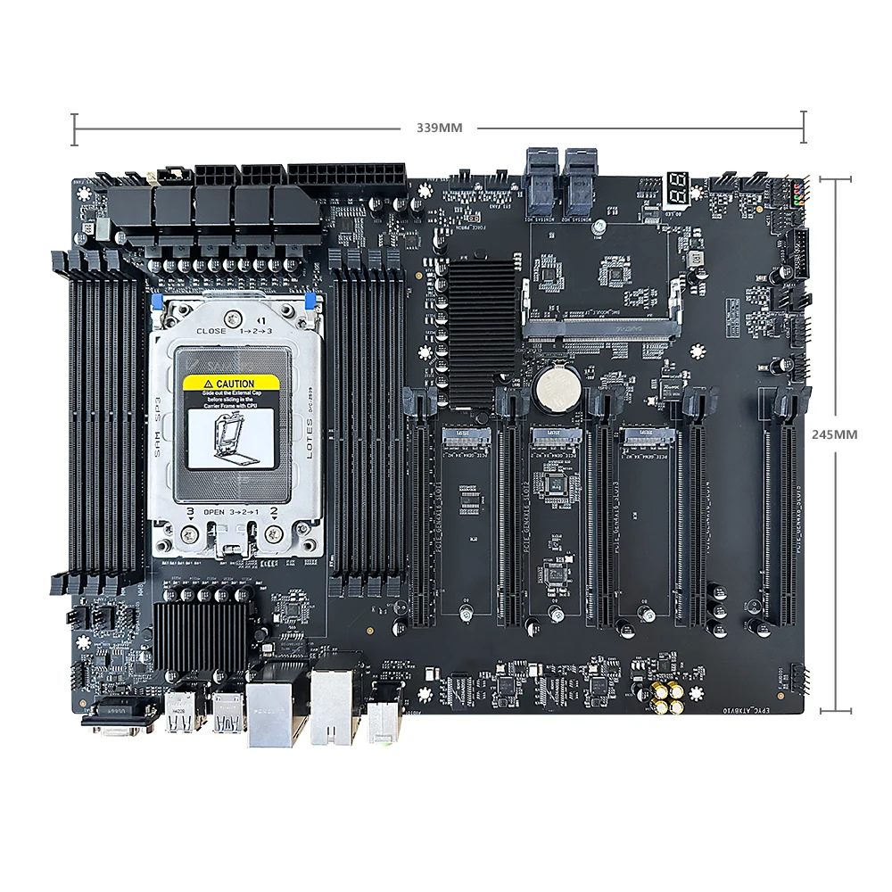 

HISWISER AMD Motherboard ATXBV10 support 4 x double-wide PCIE 4.0 x16 1 x single-width PCIe 4.0 x8 EPYC 7002 7003 series CPU