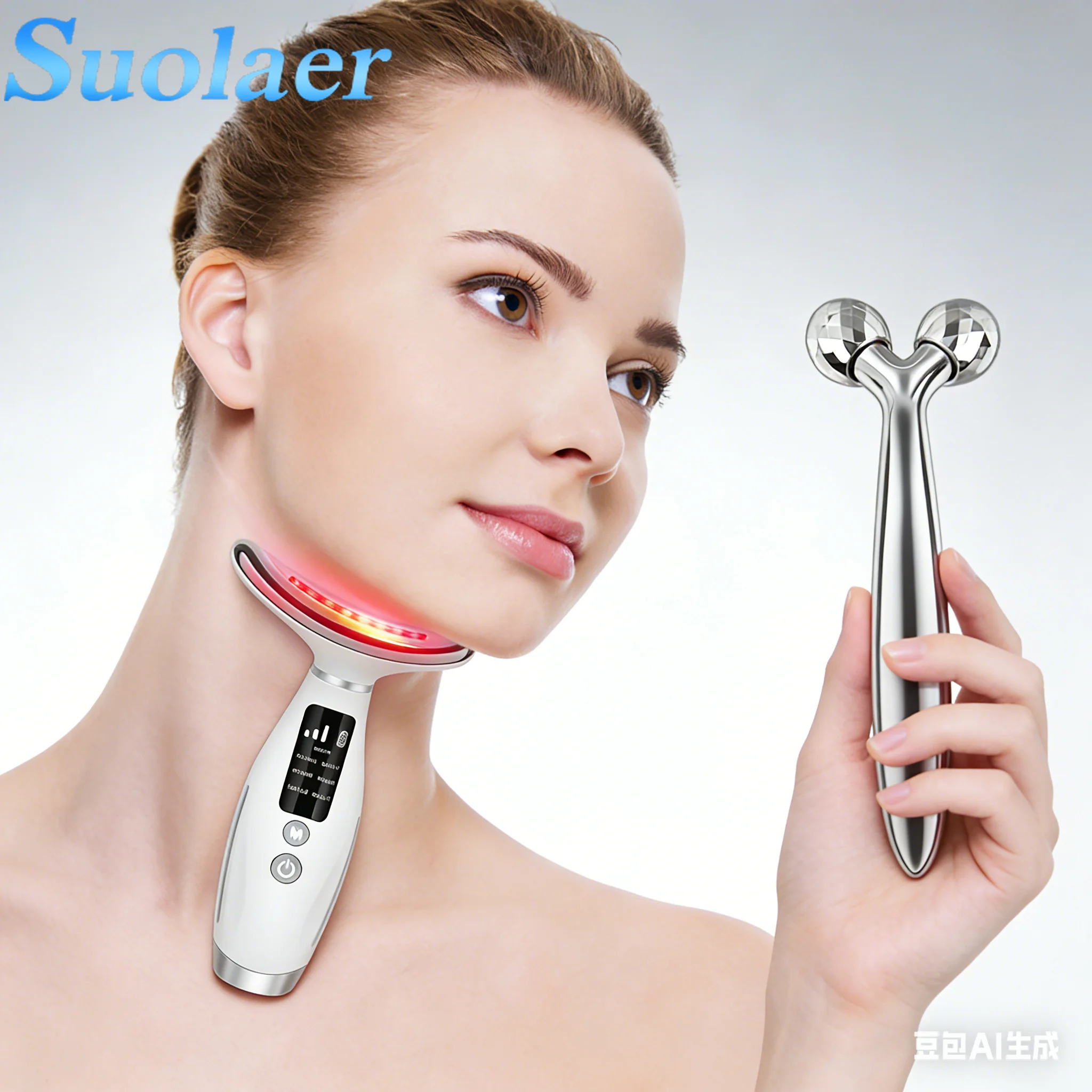 EMS الرقبة جهاز تجميل الوجه LED الفوتون العلاج شد الجلد تقليل الذقن المزدوجة المضادة للتجاعيد إزالة الوجه رفع أداة تدليك #1