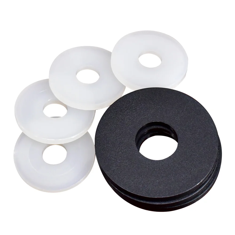 M2-M24 Black or White Nylon Flat Washers Plane Spacer Plastic Spacer Insulation Waterproof Sealing Hard Gaskets For Screw Bolts