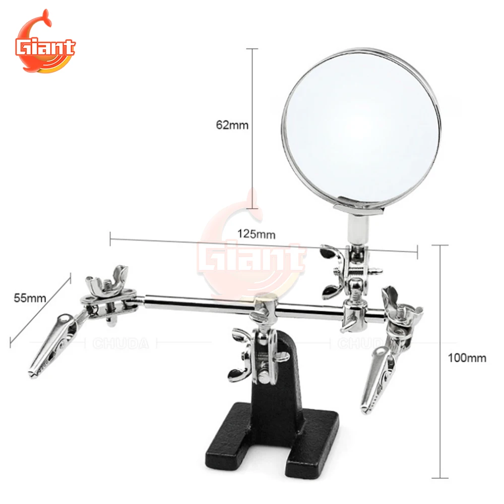 Imagem -06 - Lupa Portátil Estação de Solda Ajustável 5x Lupa Braçadeira Auxiliar Suporte de Solda Soldagem Ferramentas de Reparo de Retrabalho