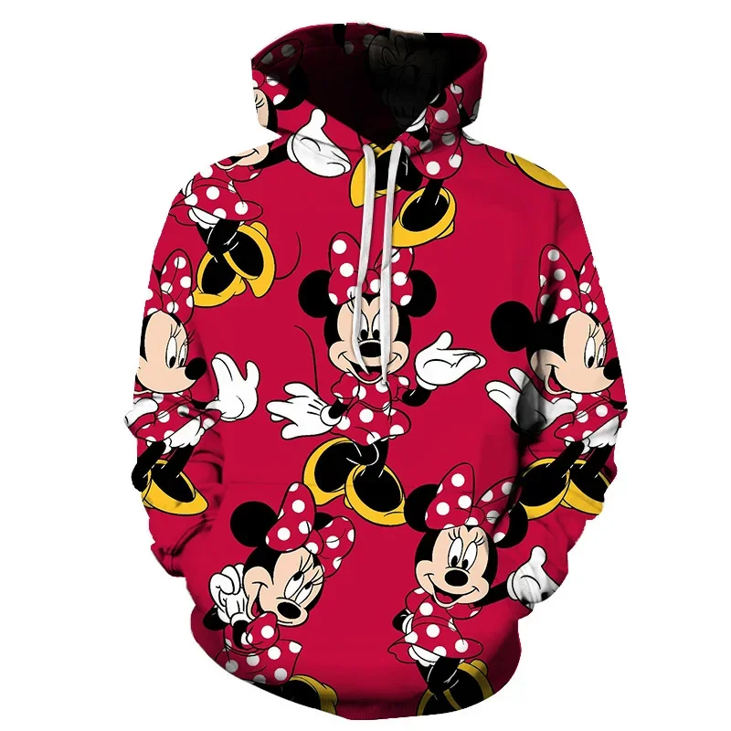 Disney 3D Minnie Mickey Mouse Christmas Men Women Hoodies Casual Hip Hop Streetwear Sweatshirts Boys Girls Autumn Tops Coats