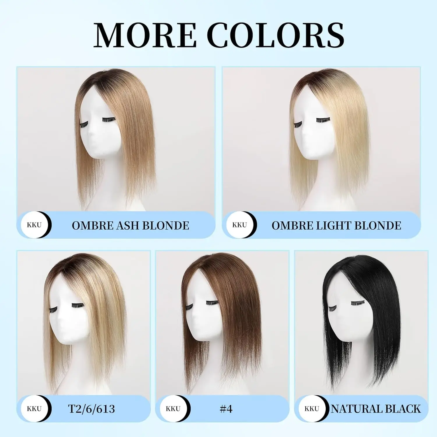 100% Remy Human Hair Toppers Blonde Ombre Middle Part Hairpieces Lace Base Clip in Human Hair Topper for Women Daily Party Use