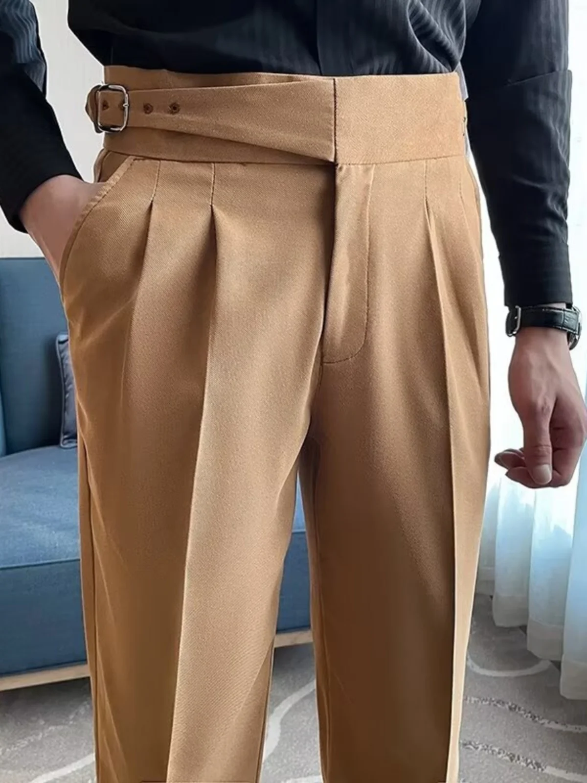 

Italian Sle Men's Straight Leg Suit Pants Spring Autumn Versatile Casual Briti Sle Long Trousers Busin Gentleman