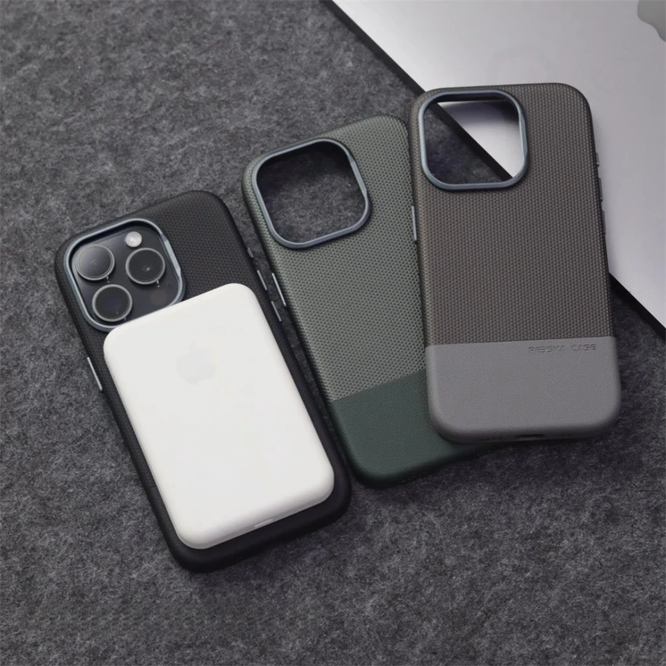 Luksusowe etui magnetyczne z wysokiej jakości skóry w modnych kolorach, kompatybilne z MagSafe, do iPhone'a 16 Plus 15 14 13 17 Pro Max, ze stopu, odporne na wstrząsy, z ochroną obiektywu. — zdjęcie produktu 2