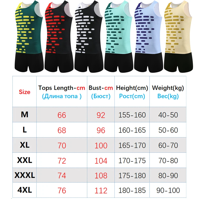 Men Marathon Track And Field Sets Sportswear Tank Top Running Vest Shorts Quick Dry Breathable Tracksuit Sportwear Training Sets