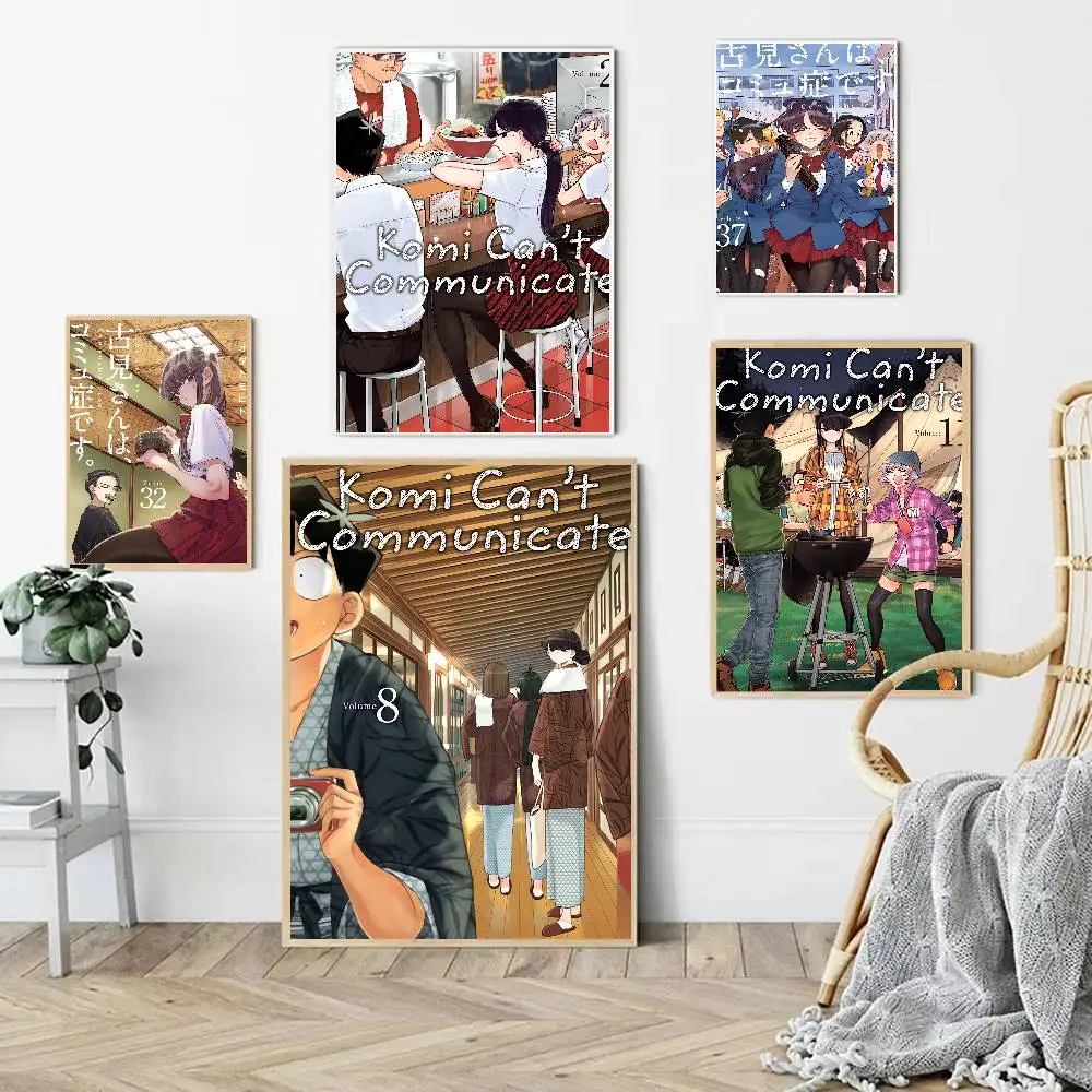 Anime Komi Can't Communicate Funny Cute Cartoon Posters Prints Canvas Painting Wall Art Picture Living Room Home Decor