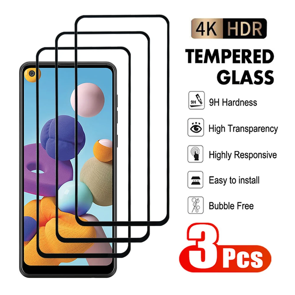 3Pcs Clear Tempered Glass For Samsung Galaxy A31 A32 A33 A34 A35 A21 A22 A23 A24 A25 4G5G Screen Protector For Samsung A21s Film