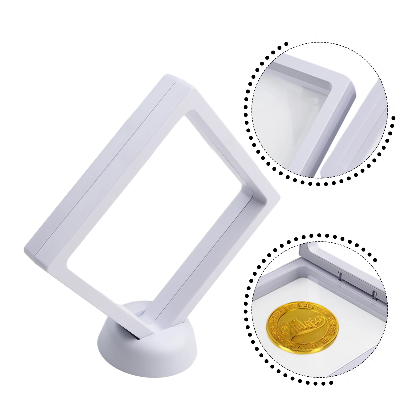 Round Base Coin Display Holder Black Decoration Floating Home Organization Storage Boxes For Displaying Medals