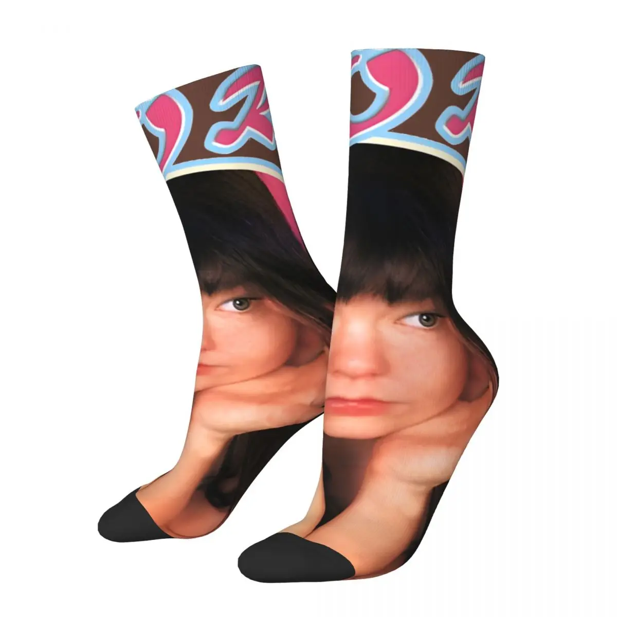 

Hip Hop Vintage Tee Crazy Men's compression Socks Unisex B-Bjork Harajuku Seamless Printed Funny Novelty Happy Crew Boys Gift