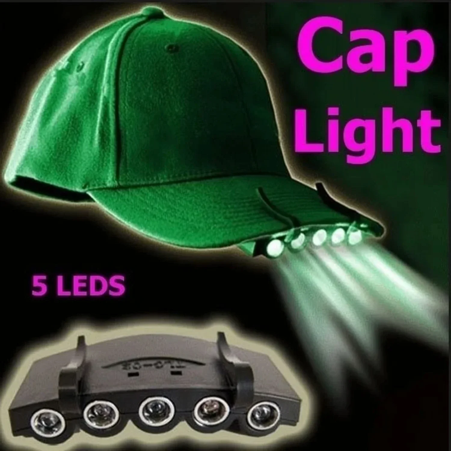 5   Hat  Fishing Camping Bike Night Light  Equipment (not Include The )   Tools