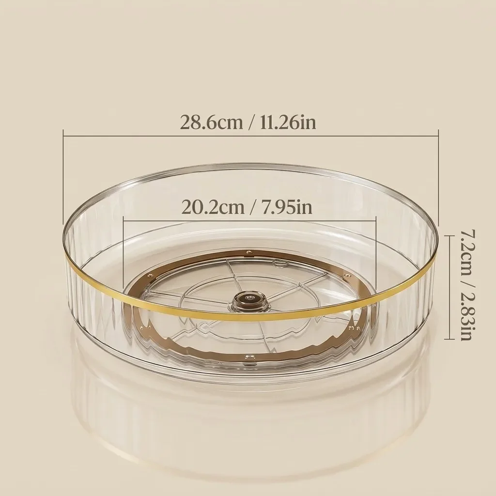 360° draaiende make-up organizer, ronde PET plastic opbergbak, parfumhouder, badkamer, huidverzorging, cosmetica, kaptafel