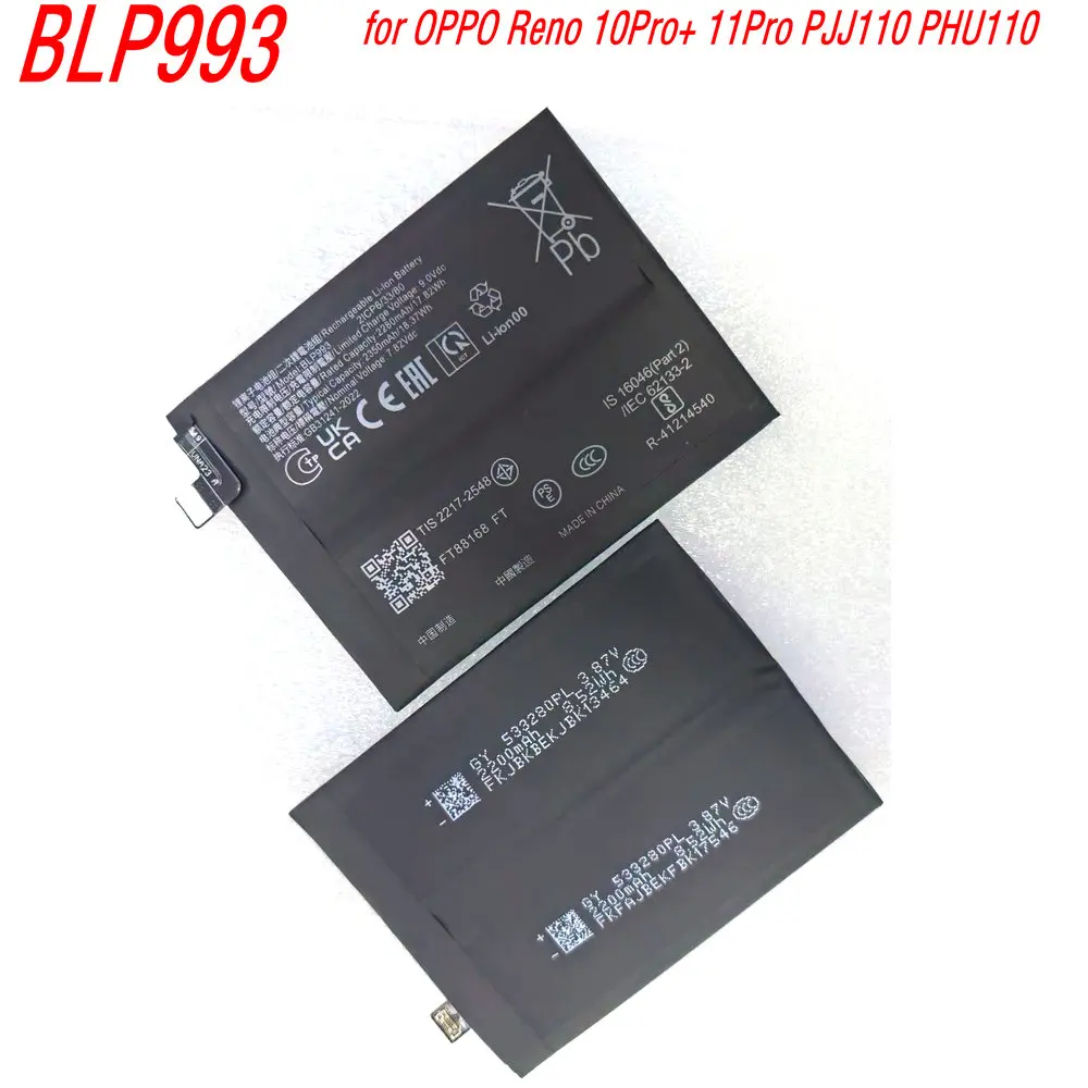 

New 7.82V High Capacity BLP993 Battery for OPPO Reno 10Pro+ 11Pro PJJ110 PHU110 Mobile Phone