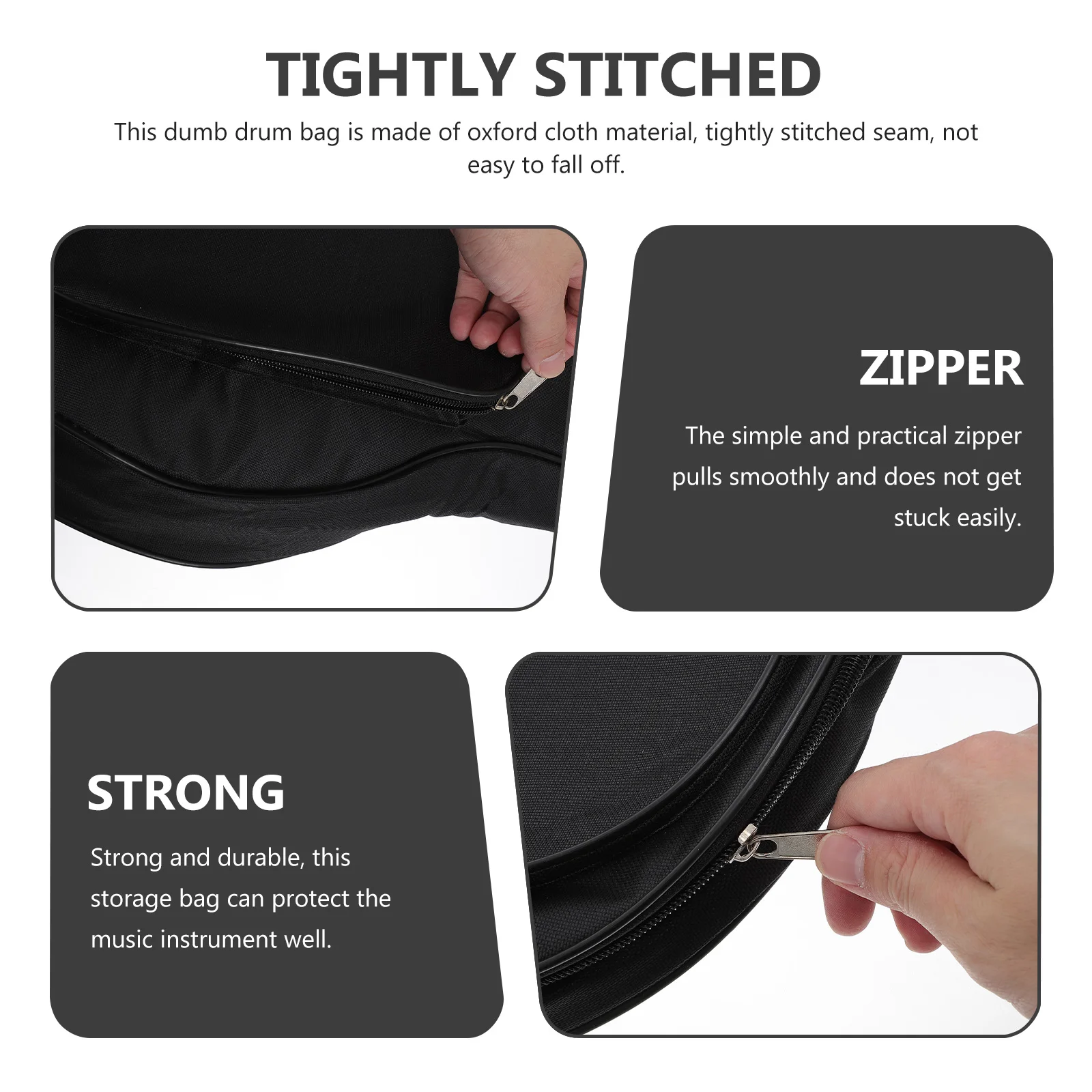 

Dumb Drum Bag Oxford Fabric Durable Practical Storage Pouch Easy Carry Protective Case for Musical Instrument Percussion