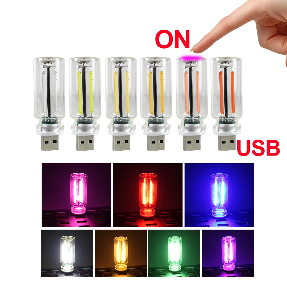 سيارة الداخلية مصباح لتهيئة الجو 5 فولت USB اللمس يعتم لمبة 5 فولت الرجعية LED لمبات ضوء الليل لقضاء عطلة ديكور المنزل سيارة