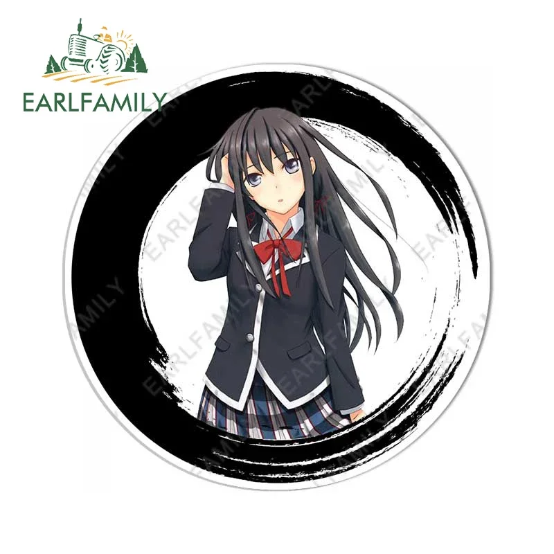 

EARLFAMILY 13 см X 13 см для Yukinoshita Yukino, автомобильные наклейки, граффити, аниме, виниловая наклейка для автомобиля, кемперван, солнцезащитный крем, наклейки RV JDM
