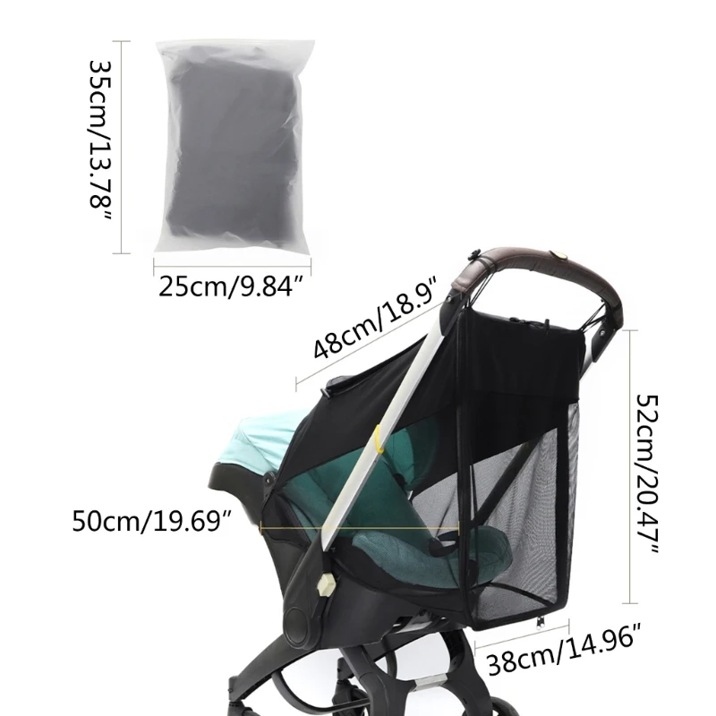 F1CB Waterproof Stroller Sun Shade Cover Pushchair Mosquito-Net Pram Carseat Canopy