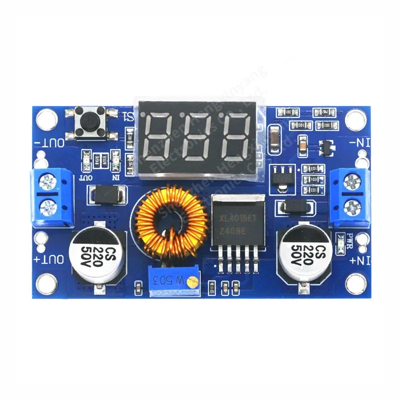 5A 75W XL4015 DC-DC Converter Adjustable Step-Down Module 4.0-38V to 1.25V-36V DIY Adjustable Power Supply