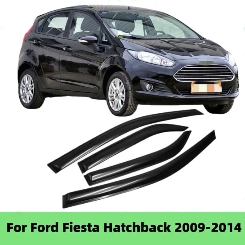 For Ford Fiesta Hatchback 2009-2014 Window Visor Side Rain Guard Deflector Shade Shield Shelter Protector Cover Car Accessories