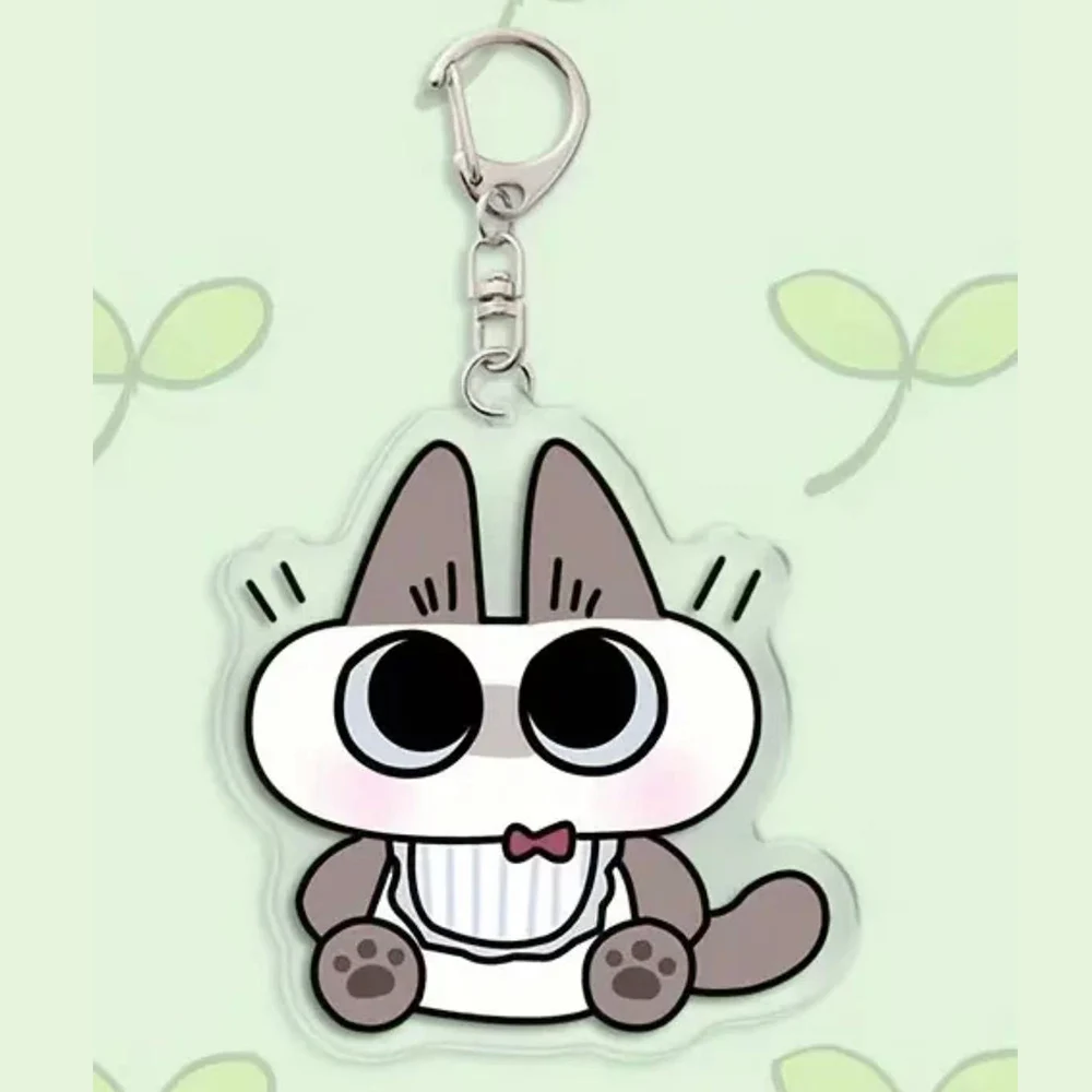 Cartoon Acrylic Keychain Whimsical Siamese Cat Design Animal Shaped Keyring With Lobster Clasp Cute Cat Pendent For Decoration