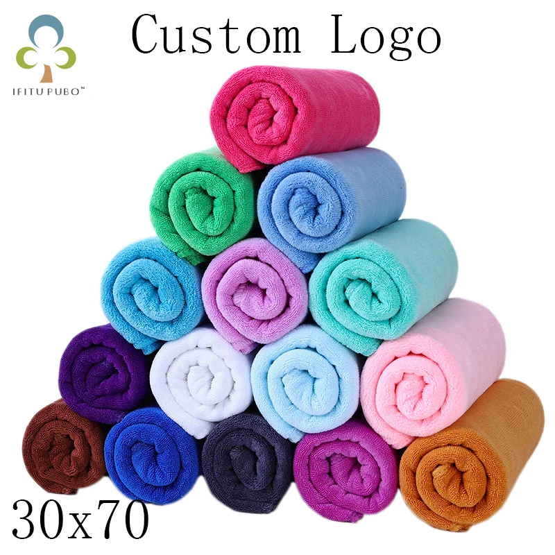 30x70CM Custom LOGO Towel Free Laser Embossing Lettering Microfiber Beauty Salon Barber Holiday Gift Private Customization ZYF