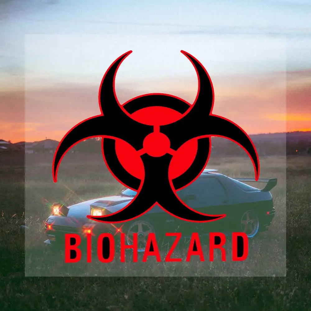 Bio-lo-gical Hazard Decals Bio-hazard Risk Warn-in-g 16cm Creative Sticker Decals For Moto Car Laptop  Helmet Travel Accessories