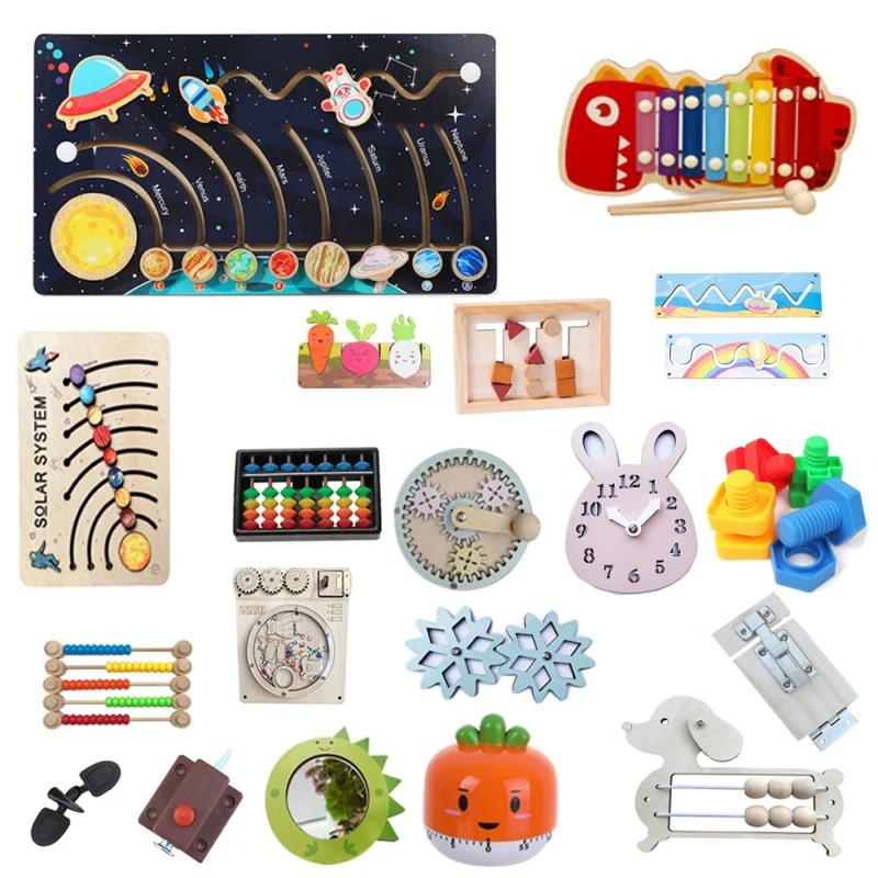 

Montessori Materials Early Childhood Education Activity Basic Skills Learning Toys Children's Busy Board Accessories Wooden DIY