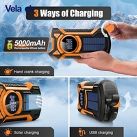 IP65 waterproof hand-cranked power generation flashlight multi-function emergency radio with Bluetooth solar outdoor 5000ma