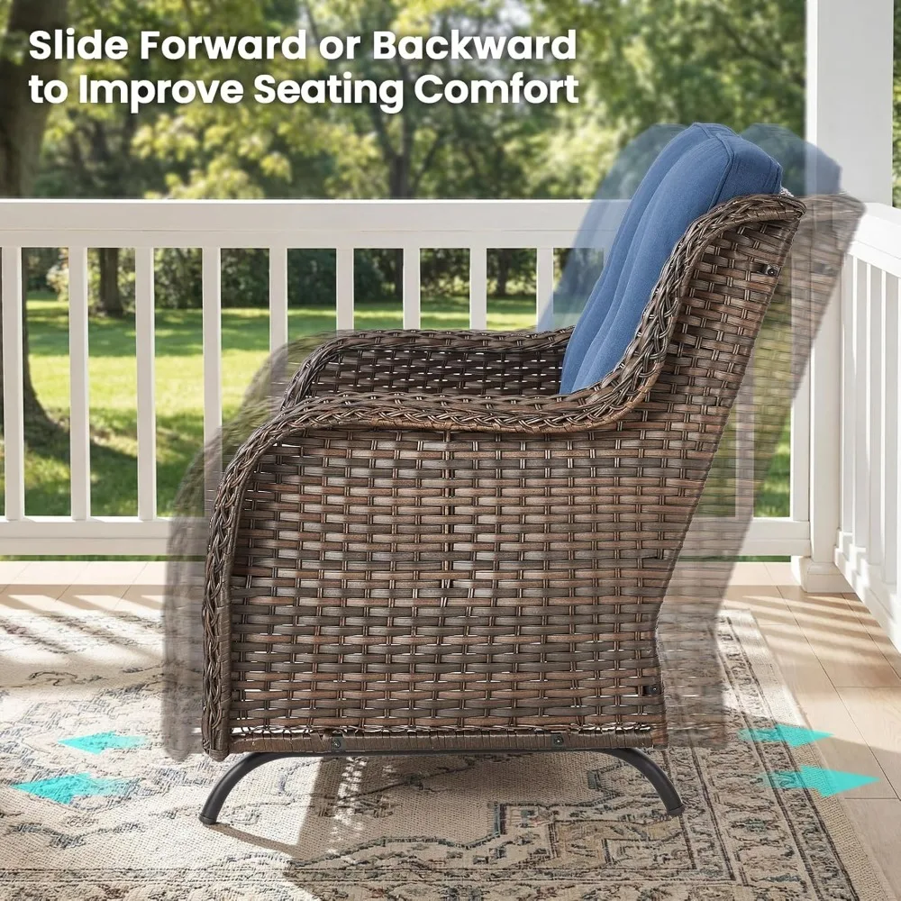 Patio Loveseat Sofa, Outdoor Wicker Loveseat with Luxury Thick Cushion, All-Weather Patio Furniture Set, Customized