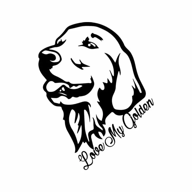 

Car Stickers Love My Golden Retriever Dog Pet PVC Car Decoration Accessories Decals Creative Waterproof Black/white,16cm*12cm