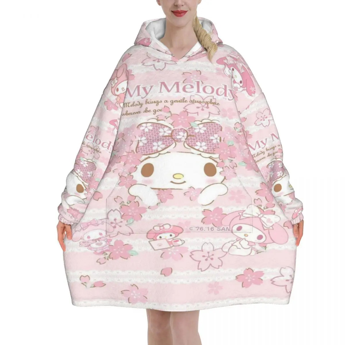 

My Melodys Рождественское зимнее снежное одеяло Санта-Клауса с капюшоном, носимое одеяло большого размера с карманом, теплый спальный мешок, мягкий уютный комбинезон