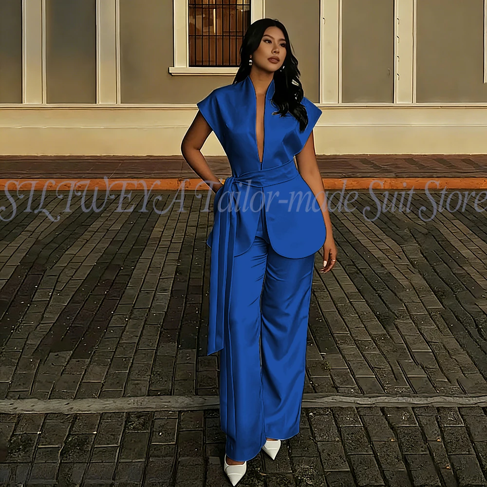 Moderne damespakken voor bruiloft, zakelijke mode, 2-delige sets, elegante damessets, outfits, korte mouwen, jas, broek, op maat gemaakt