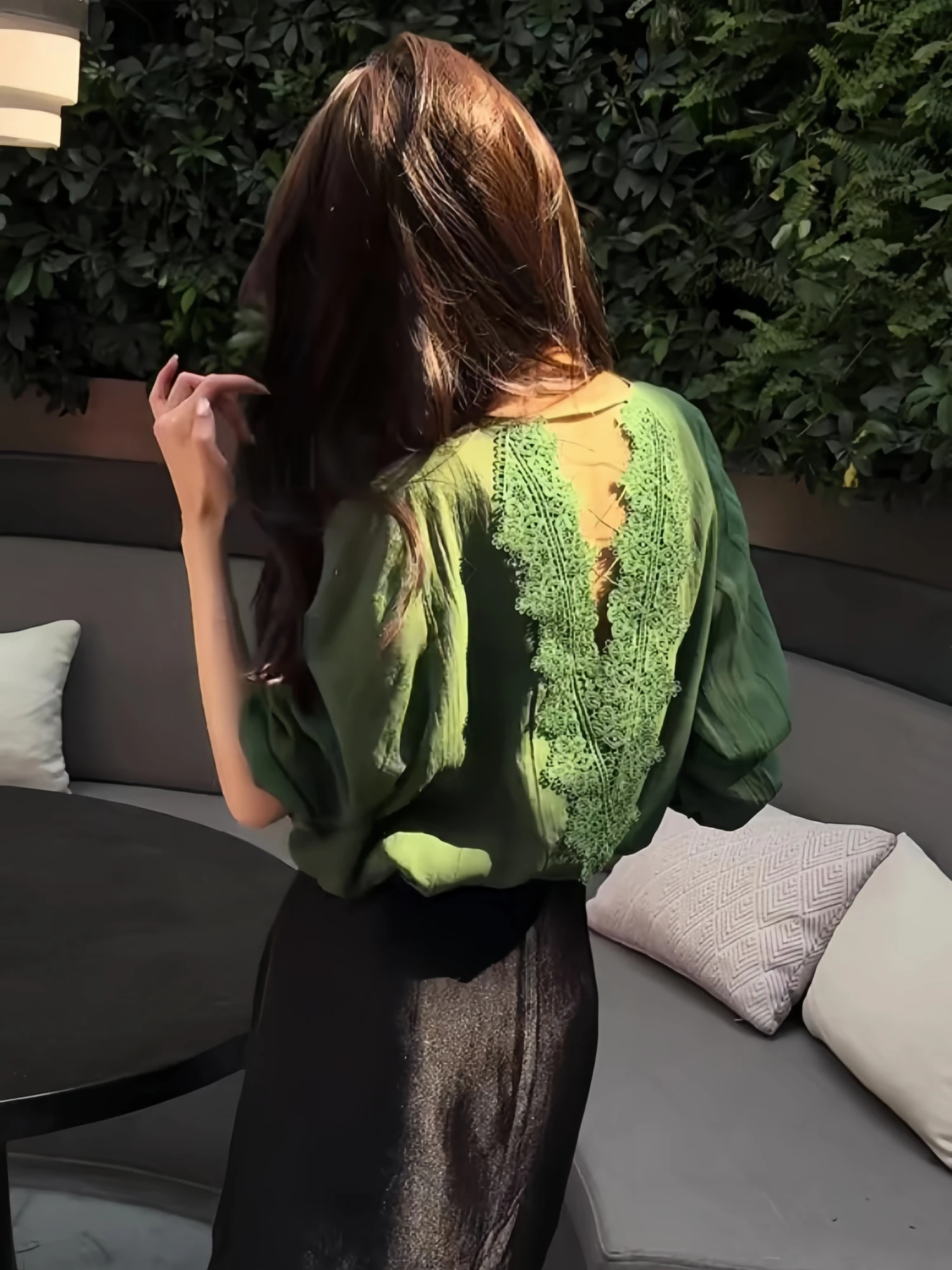 

Pure Desire Bal кружевной льняной топ с v-образным вырезом, весна-лето, новый женский топ высокого класса в стиле ретро, свободный крой