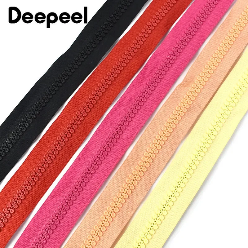 1/2Pcs 10# 60cm Resin Zipper Rhinestone Decor Zip Open End Zips for Jacket Bag Clothes Zippers Repair Kit DIY Sewing Accessory