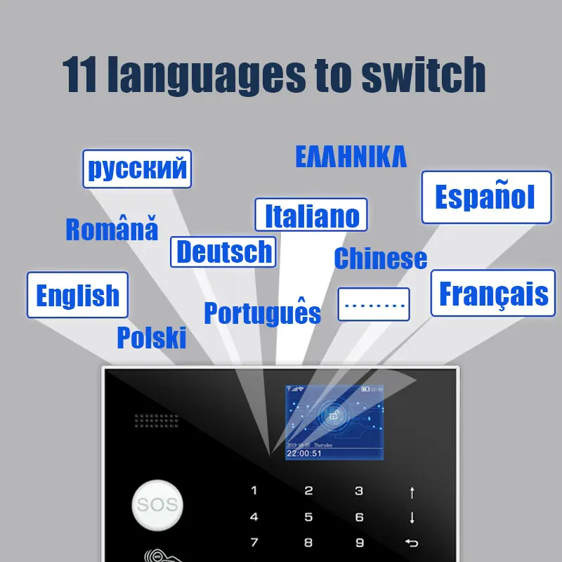 Tuya Smart Wifi GSM Home Alarm System Touch Keyboard RFID Card Remote Control APP Control With 433MHz Wireless Detector Sensor