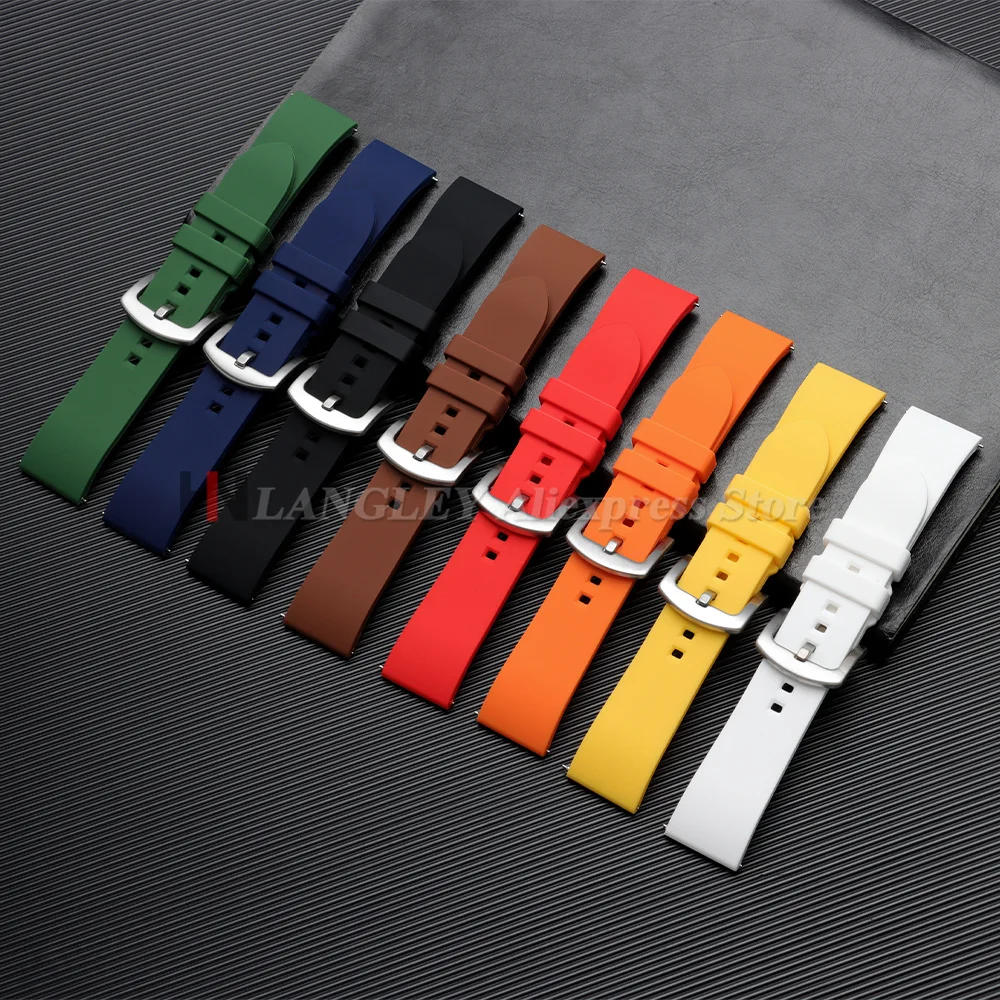 18mm 19mm 20mm 21mm 22mm 24mm Soft Silicone Waterproof Watch Strap for Rolex for Omega for Casio Belts Quick Release Bracelets image 2