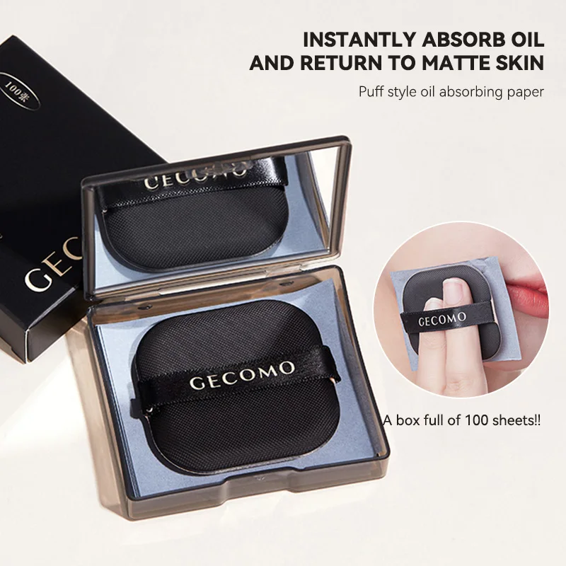 Gecomo Bamboo Charcoal Oil-Absorbing Paper パウダー パフ マット パウダー パフ ミラーき フェイシャルペーパー ツール  オイルコントロール  メイクアップ のフェイシャルペーパー