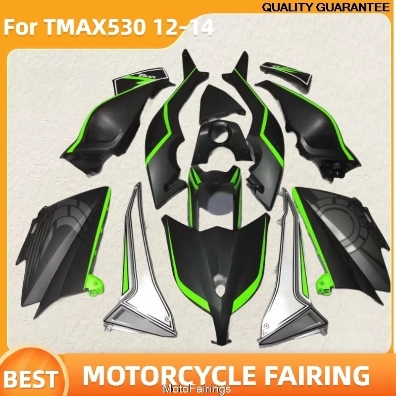 

Motorcycle Fairings for TMAX530 12-14 TMAX-530 2012-2014 Painted Black Green Bodykit ZZ05