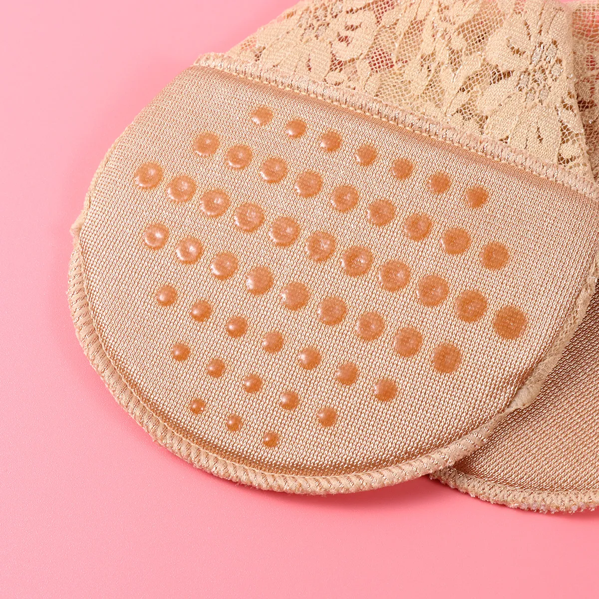 2Pairs High Heel Insole Half Sole Lace Non Slip Mat Skin Color Front Pad Rough Bottom Anti Skid Shoe Mat for Women High Heel