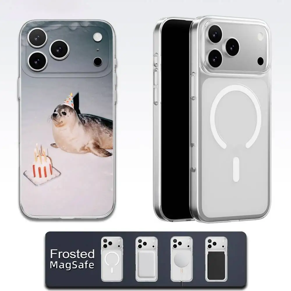 Seal Seals Collage Phone Case For iPhone 17,16,15,14,13,12,11,Pro,Max,Plus,E,Air,Mini Magsafe Frosted Transparent - Image 3