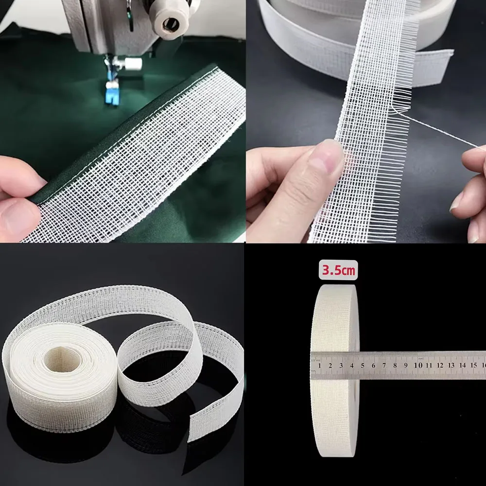 Fabric Hemming Guide, Fishbone Tape for Sewing Narrow and Curved Hem Tool Reusable Boning Strip for Chiffon Silk Dresses Skirts