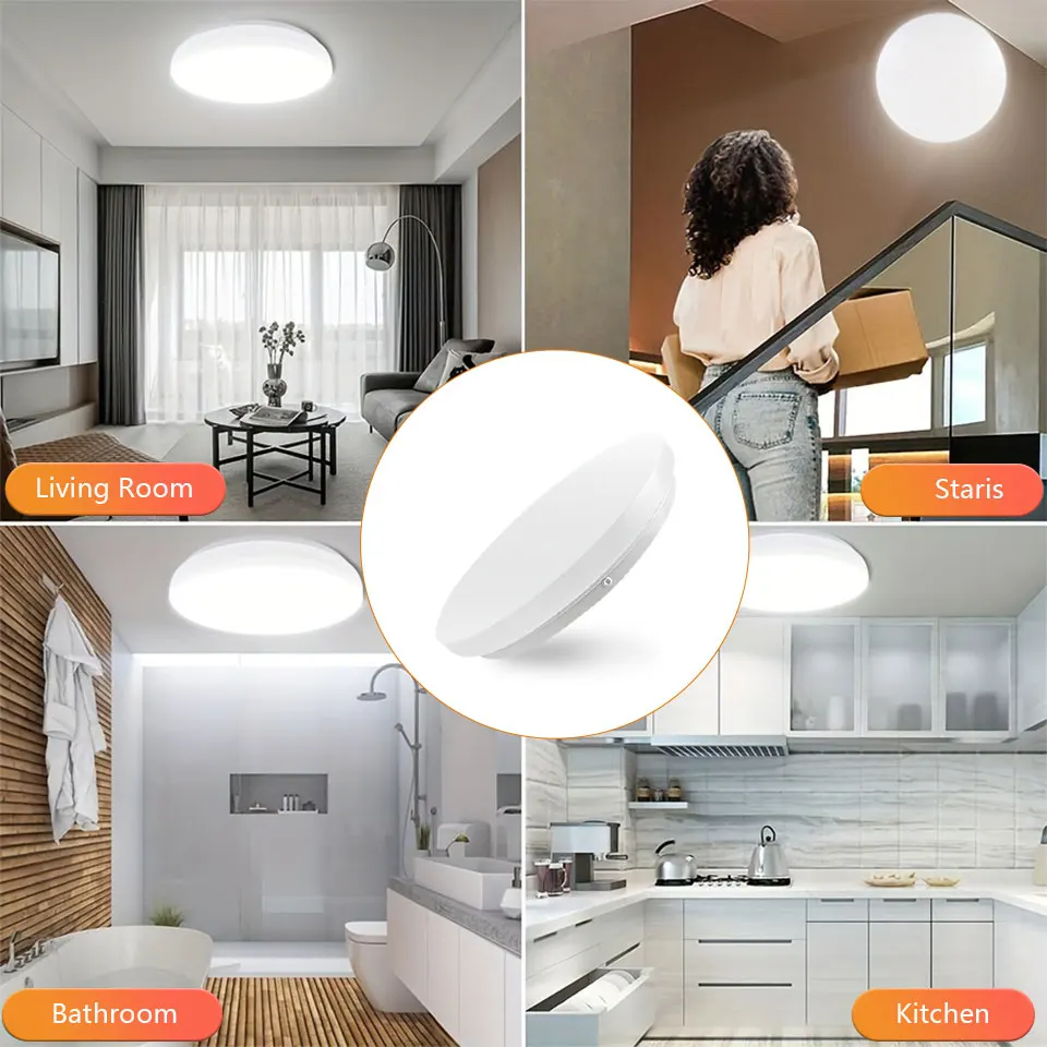 LED Ceiling Lights PIR Motion Sensor LED bulb Smart  Home Lighting Ceiling led lamp 12W 24W For Room Hallways Corridor 85-265VV