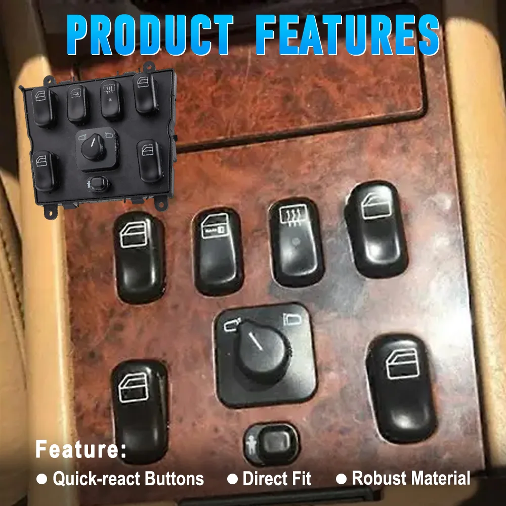 1638206610 Master Power Window Switch for Mercedes-Benz ML320 ML430 ML500 ML55 AMG W163 Series Left Hand Drive