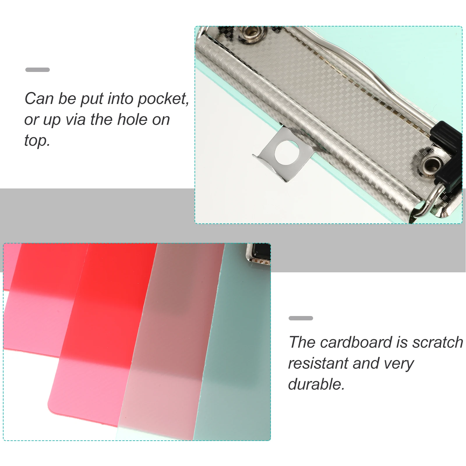 

5pcs 5 Pack Small Colorful Low Profile Plastic Clipboards Transparent Writing Boards for Memo Pad Notes Tickets Receipts