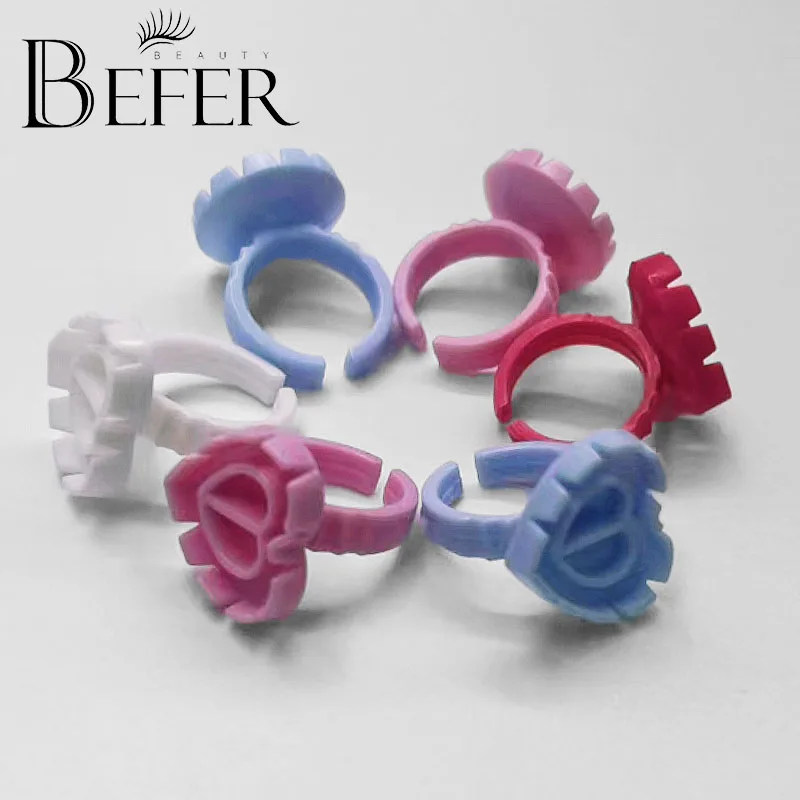 

Befer Wholesale 100Pcs Disposable Eyelash Glue Rings Cup Container Individual Eyelashes Glue Holder Grafting Lash Tool Suppliers