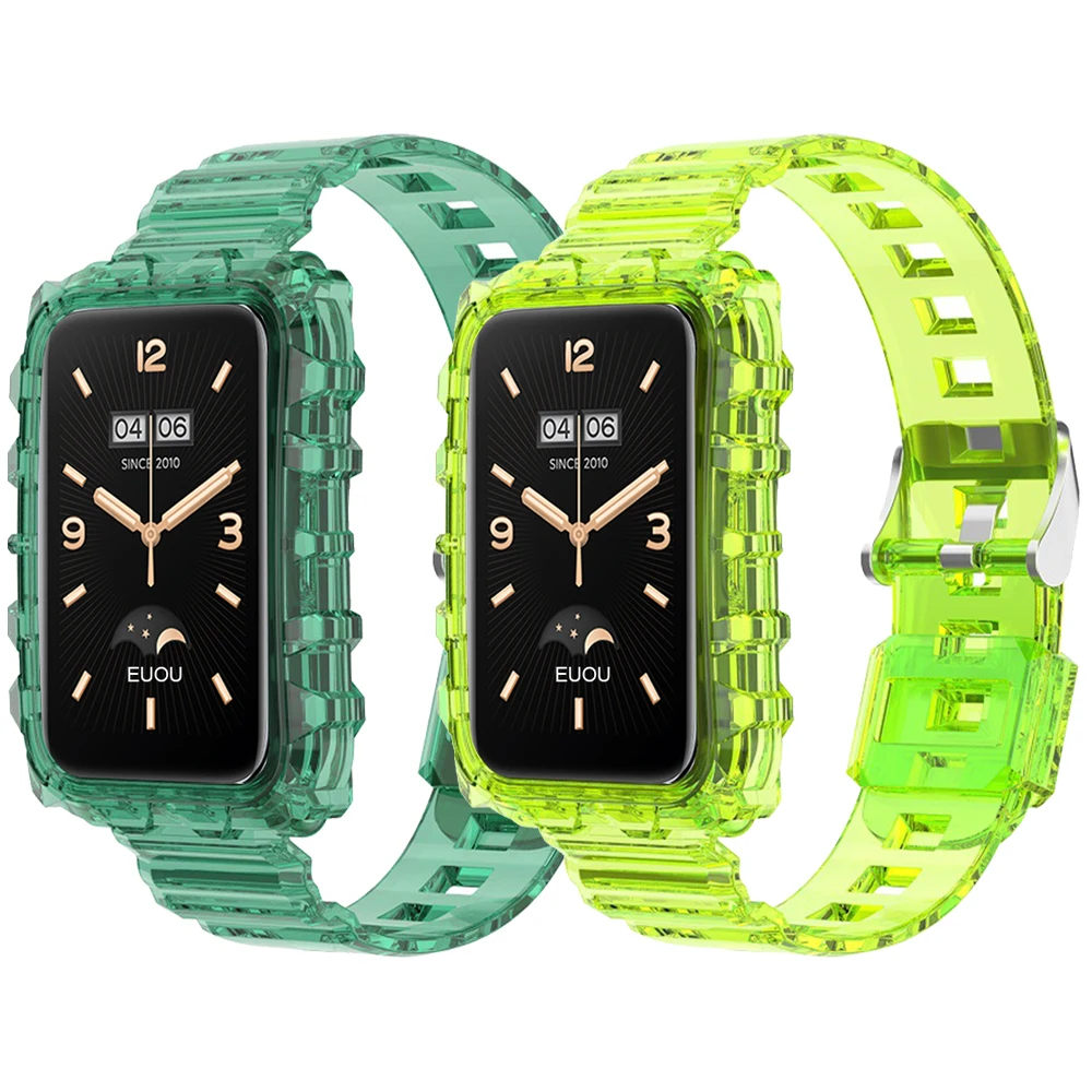 شفافة حزام الحال بالنسبة شاومي الفرقة 7 برو استبدال معصمه مي واضح سيليكون الأشرطة سوار اكسسوارات العصابات