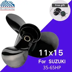 RiverCity Propeller Boat 11*15 For SUZUKI 35hp 40hp 55hp 50hp 60hp 65hp Aluminum 3 Blade 13 Tooth Outboard Engine Part 11x15