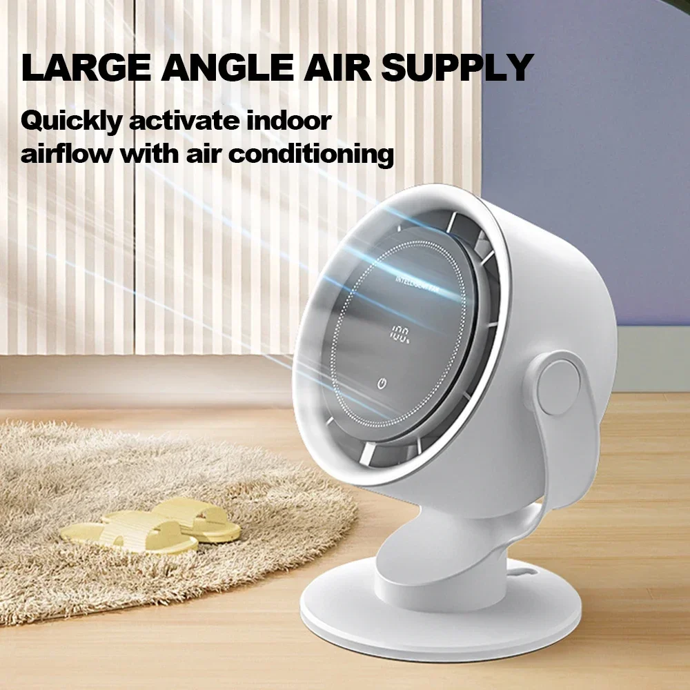 100 مستوى مروحة خالية من الشفرة صغيرة USB شحن صامت مكتب سطح المكتب شاشة ديجيتال عالية السرعة تعميم مروحة التبريد للاستخدام المنزلي