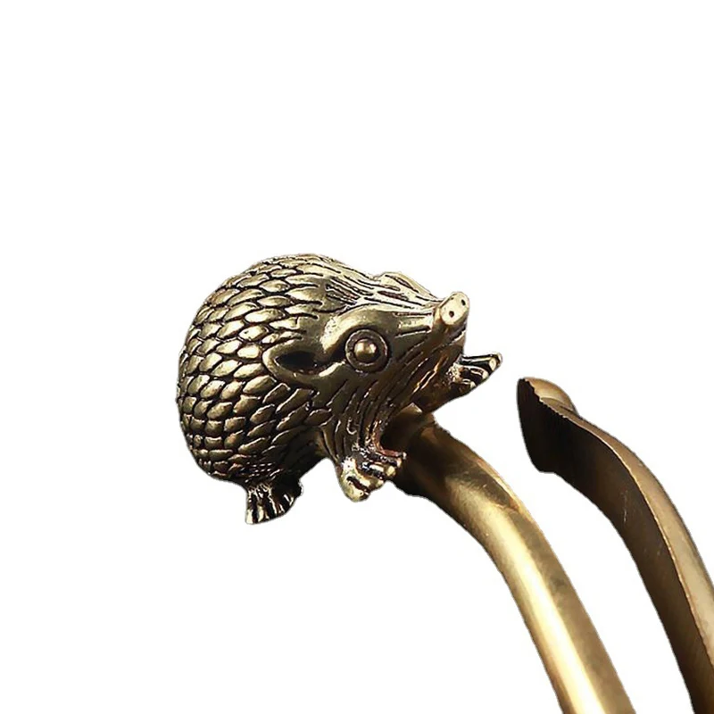 Copper Hedgehog Small Ornaments Solid Brass Antique Animal Sculpture Crafts Desk Tea Table Decoration Home Decor